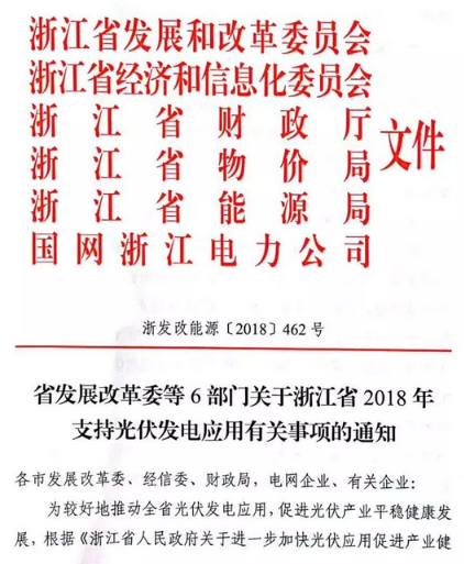 浙江地方光伏補貼正式出臺：戶用0.32元/kWh