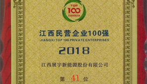 展宇新能再次榮登“江西民營企業(yè)百強榜”
